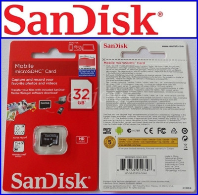 Други Карти памети Карта памет Micro SD 32 GB SanDisk Class 10